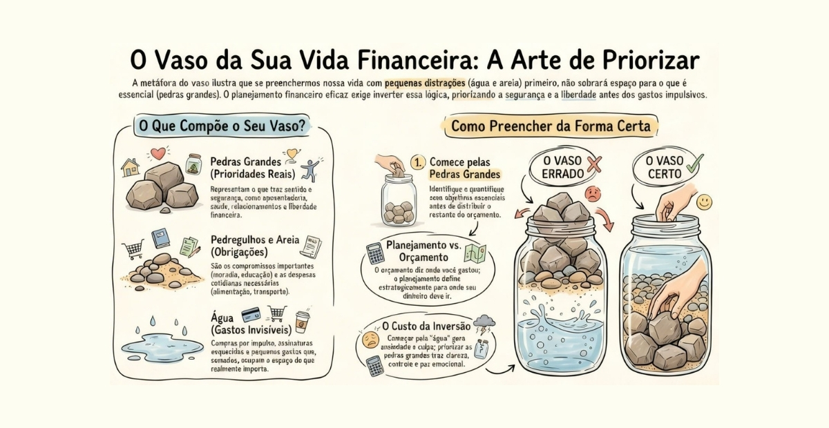 O Vaso, as pedras e suas prioridades financeiras